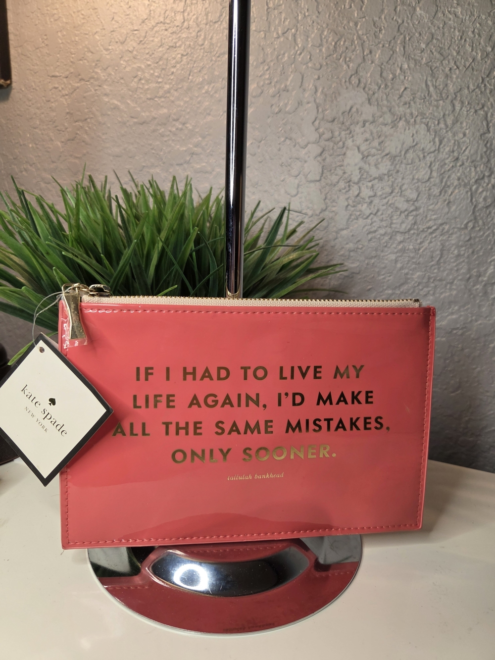 Kate Spade Coral Zip Pencil Pouch Only